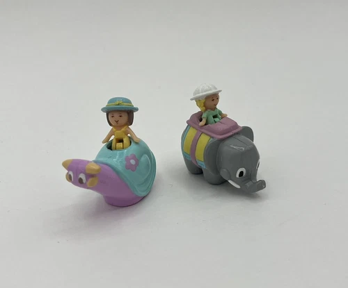 Polly Pocket Bluebird Vtg 1992 Elephant & Snail Pen Pal Pencil Toppers Lot