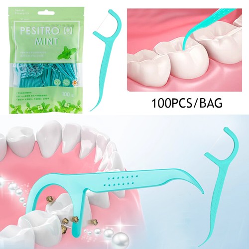100/200 selecciones de hilo dental palillos de dientes palillos de dientes cuidado bucal hilo dental adulto EE. UU. - Imagen 4 de 15