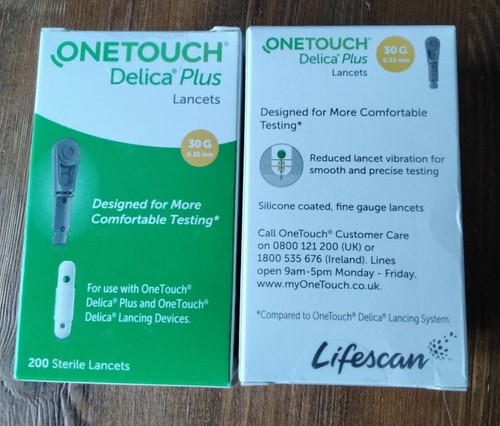 BRAND NEW OneTouch Delica Lancets 30G/0.32mm Box of 200 x 2 boxes