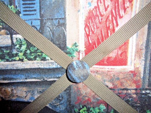 French Cafe Light Padded Ribbon Memory Board Bulletin Board Photo Board 19 x 16" - Picture 4 of 18