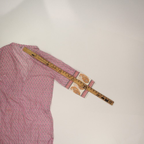 J Crew Women Tunic Dress Size Large Pink Floral Paisley Side Slits Tassles F0822 - Picture 4 of 7