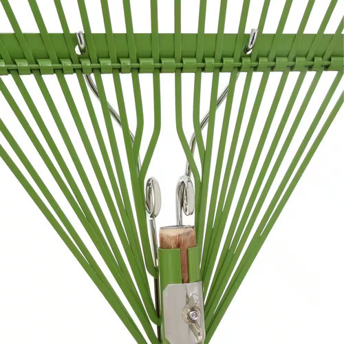 Steel Leaf Rake Flexible 22 Tine Hardwood Handle Landscape Cleaning Garden Tool - Picture 5 of 12