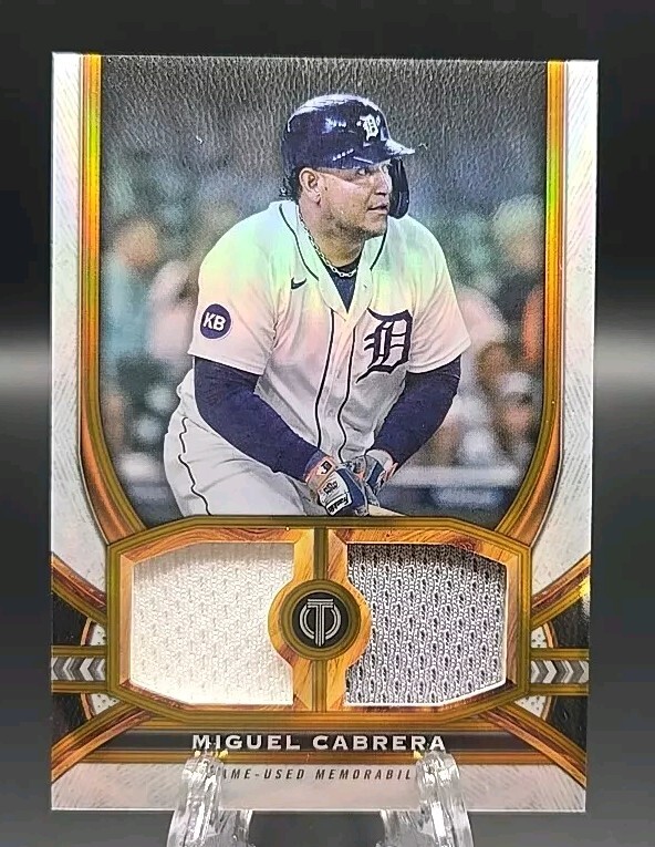 2023 Topps Tribute Dual Relics Gold #DR-MC Miguel Cabrera 55/75 Detroit Tigers