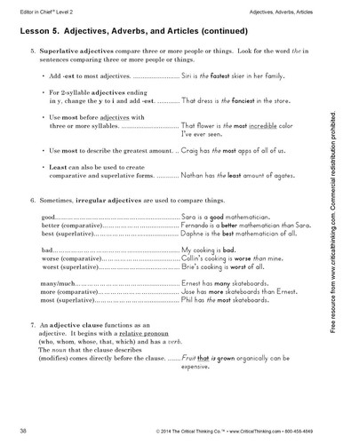 Editor in Chief Level 2 - ELA Grammar & Punctuation Workbook for Grades 6-8 - Picture 4 of 8
