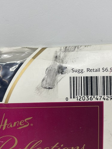 Vtg Hanes Silk Reflections Pantyhose Opaque Control Top Navy Blue Size 2 Plus - Picture 7 of 7