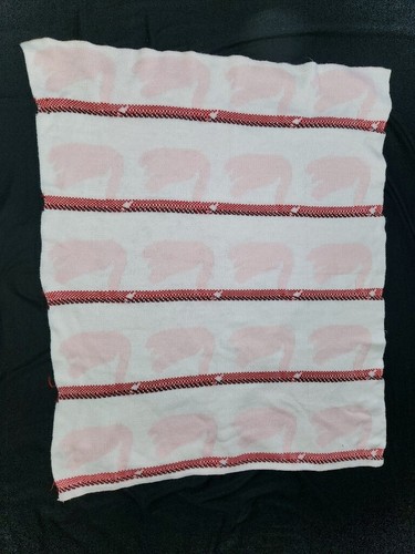 Pink White Swan Baby Blanket Sweater Knit Red Beak 40x34" - Picture 10 of 13