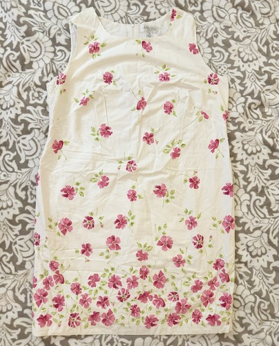 Vestido informal esquinero anexo floral sin mangas talla 24 W algodón - Imagen 1 de 12