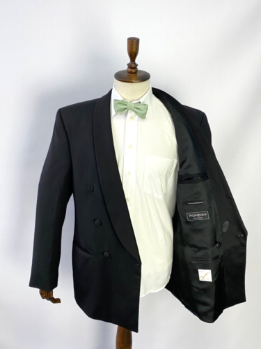 Men's YVES SAINT LAURENT Tuxedo Wool Luxury Blazer Jacket Coat Size EU 52 UK 42 - Picture 8 of 22