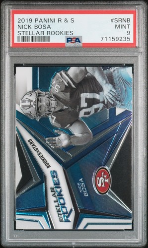 2019 Rookies and Stars NICK BOSA-49ers-Stellar Rookies RC #SR-NB [ PSA 9 Mint - Picture 1 of 2