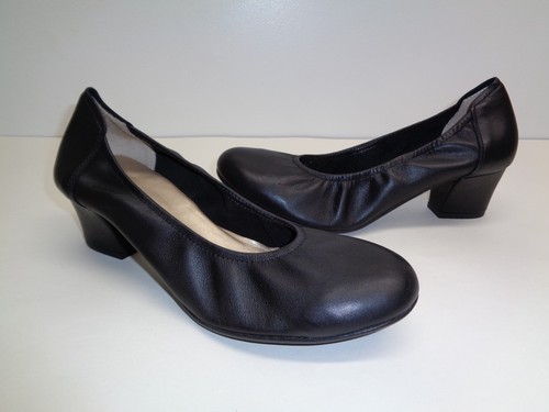 Sabrinas Size 7 to 7.5 Eur 38 SAFARI I13 Black Leather Heels New Womens Shoes - Picture 7 of 12