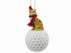 Tabby Manx Cat Red Golf Ball Sports Figurine Ornament Ebay