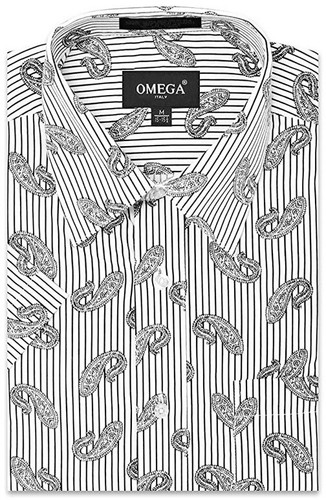 Men's Regular-Fit Paisley Pattern Color Short Sleeve Dress Shirt(S~2XL), 4Colors - Picture 2 of 9