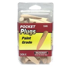 50 Packs Pocket Hole Plugs Solid Wood Dowels Pocket Hole Jig Paint Grade Wood