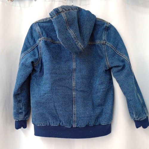 Youth Unisex London Fog Sherpa Lined Denim Bomber Jacket Size 8 - Picture 7 of 13