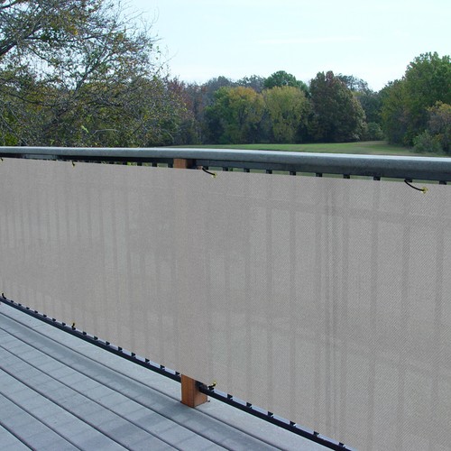 Valla de privacidad para balcón de 35"" de alto pantalla cubierta de patio cubierta de refugio gris - Imagen 8 de 9