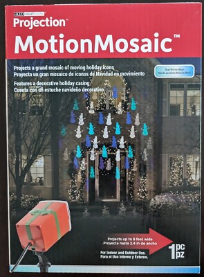 Gemmy LED Lightshow Projection Motion Mosaic Snowman Stake Projector