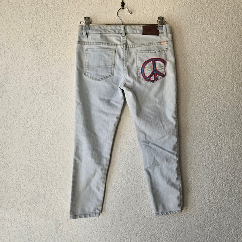Lucky Brand Girls Cate Skinny Jeans Size 12 Light Wash Hippie Patches Embroidery - Picture 7 of 8