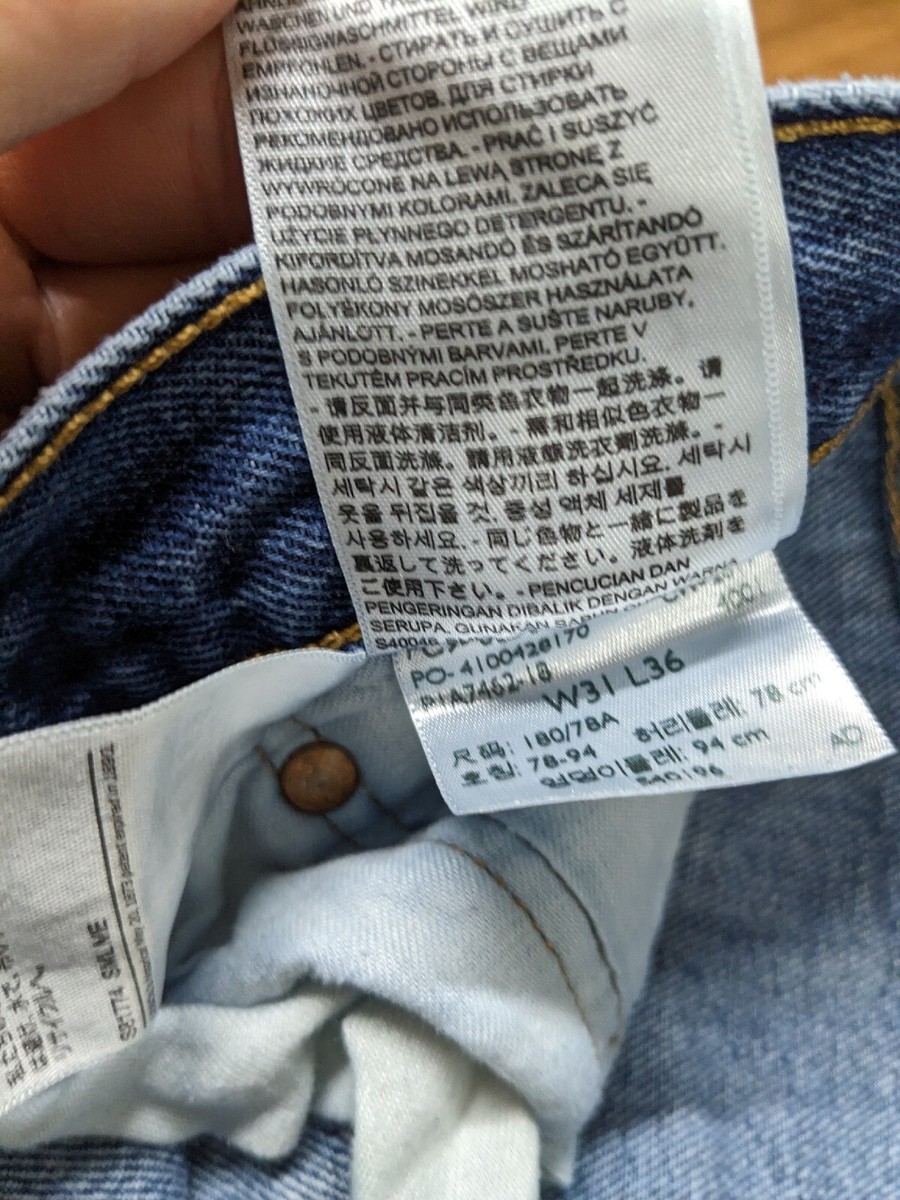 Levis 501 XX Button Fly Men Jean 31x36 Distress Medium Blue Wash 501XX Denim 147