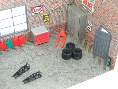 Diorama model kit 1:24 Brick auto service garage Scale 1/24 Model car display - Picture 8 of 9