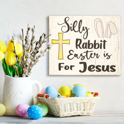 JennyGems Easter Decorations, Silly Rabbit Easter Is for Jesus, Farmhouse Easter - Picture 5 of 10