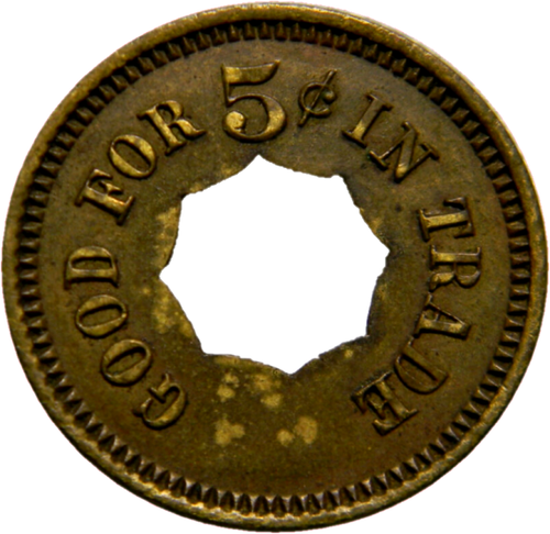 Ficha de 5¢ de Keeney's Refresh Mints de publicidad de Chicago, Illinois (0537) - Imagen 2 de 3