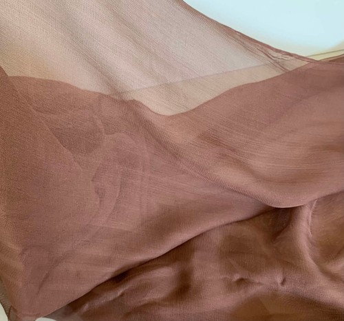 Rose Brown - 100% Silk Tulle Net Fabric - Picture 4 of 5