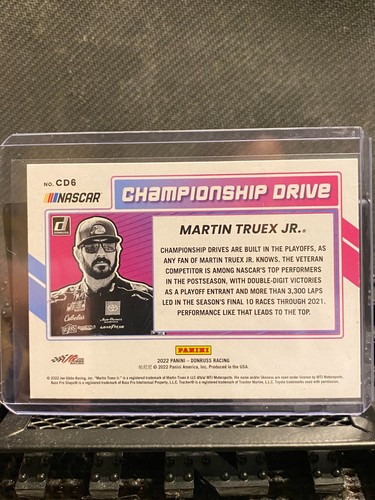 🔥 Martin Truex Jr. 2022 Donruss * Championship Drive * - Card # 6 🔥 - Picture 2 of 2