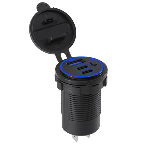 12V-24V QC3.0 y PD USB C Cargador rápido Toma de corriente para barco RV Marina - Imagen 11 de 15