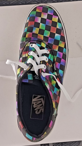 Vans Off The Wall Metalic Rainbow Checkerboard Shoes - Women Size 10 - Picture 9 of 15
