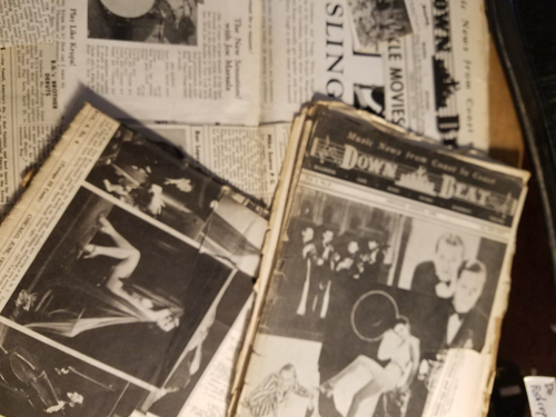 Down Beat Magazine 1930s mish mash of issues--see photos CHOPPED UP