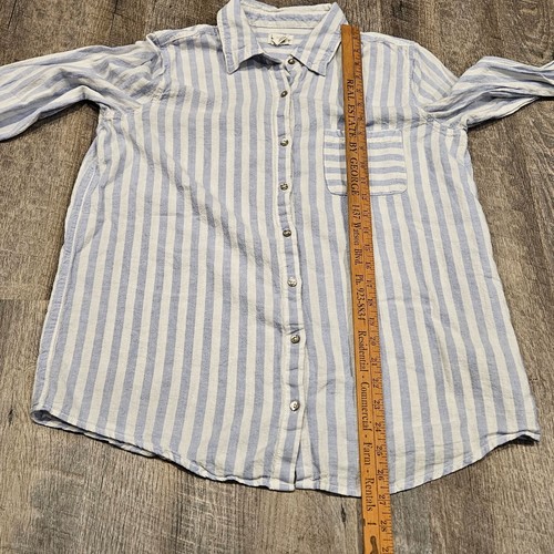 Nicole Miller New York langarm gestreiftes Damenhemd mit Knopfleiste Größe Medium - Bild 9 von 12