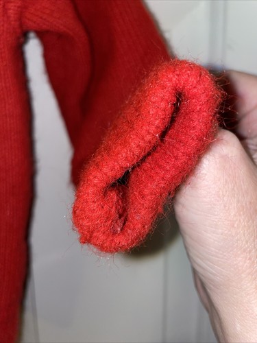 Vintage Knitted Cottage Style Cat Jumper Small Red - Picture 5 of 8