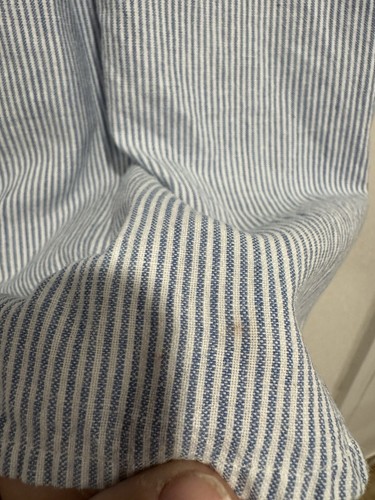 Vintage Casey & Max Teacher Book Cat Shirt Womens L Blue Stripe Button Up School - Picture 6 of 7