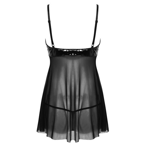 Women Sexy Mesh Lingerie Sheer Babydoll Dress Open Cup Nightwear G-string Pajama - Imagen 8 de 19