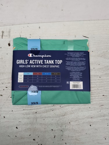 Champion Girls Sporty Short Cap Sleeve Everyday Graphic T-Shirt Sz 6/6X Green W6 - Picture 3 of 4