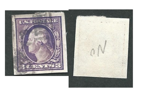 Scott 483, 3c Washington, IMPERF, T1, Sin Mundial, Shermack, BUENO, MÁRGENES, usado