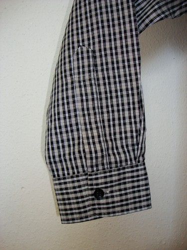 NOS Guess Mens Large Black White Checkered Plaid Button Down l/s Shirt - Picture 4 of 10