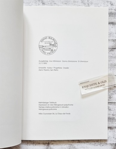 1992 Pro Patria Volkskunst Schweiz Suisse Briefmarken Stempel Vintage Deko alt - Picture 4 of 6