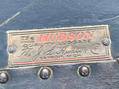 JL Hudson Antique Cartage Steamer Trunk Luggage | Detroit MI | 36W x 21D x 14H - Picture 2 of 12