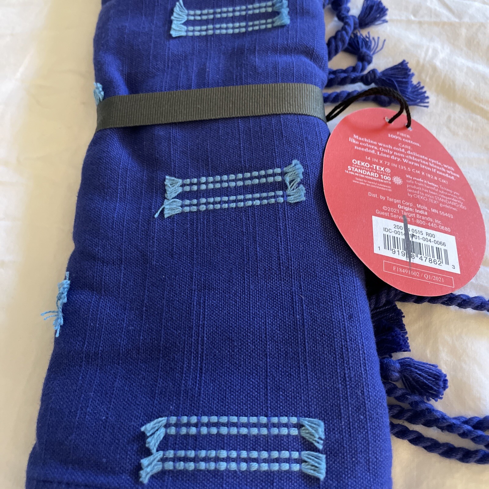 Opalhouse 72" X 14" Cotton Clipped Blue Table Runner New eBay