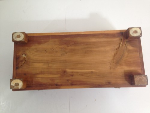 Caja de baratijas de joyería vintage miniatura de cedro mediados de siglo moderna mcm años 50 - Imagen 8 de 8
