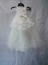 NNJXD Girls White Floral Floor Length Formal Dress with 3D Flowers Size 120 4/5