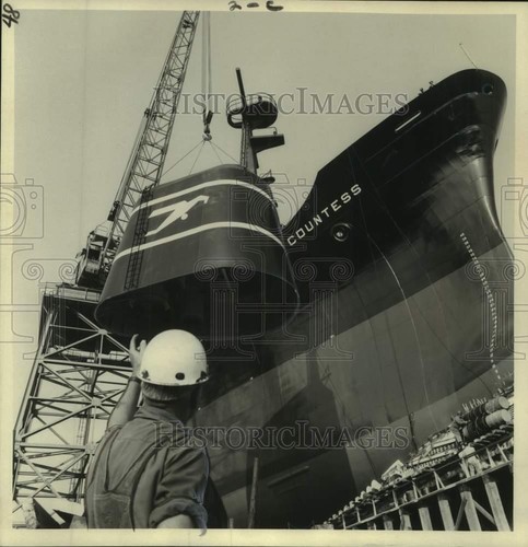 1971 Pressefoto Litton Industries Schiff, MV Falcon Countess Öltanker Schiff