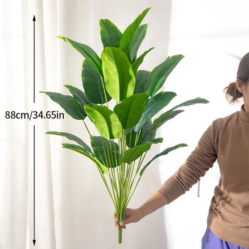 80/88cm 24-Leaf Artificial Tropical Palm Tree |Fake Banana Plant Realistic Decor - Picture 8 of 10