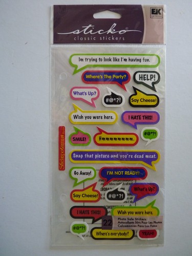 Stickopotamus/Sticko BUBBLE CAPTIONS Mappe Blatt Sammelalbum Aufkleber - Bild 1 von 2