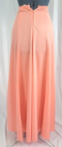 Vtg Manning Silver Design Peach Maxi Skirt w Pleating Detail Sz 8 - 24" Waist - Picture 7 of 12