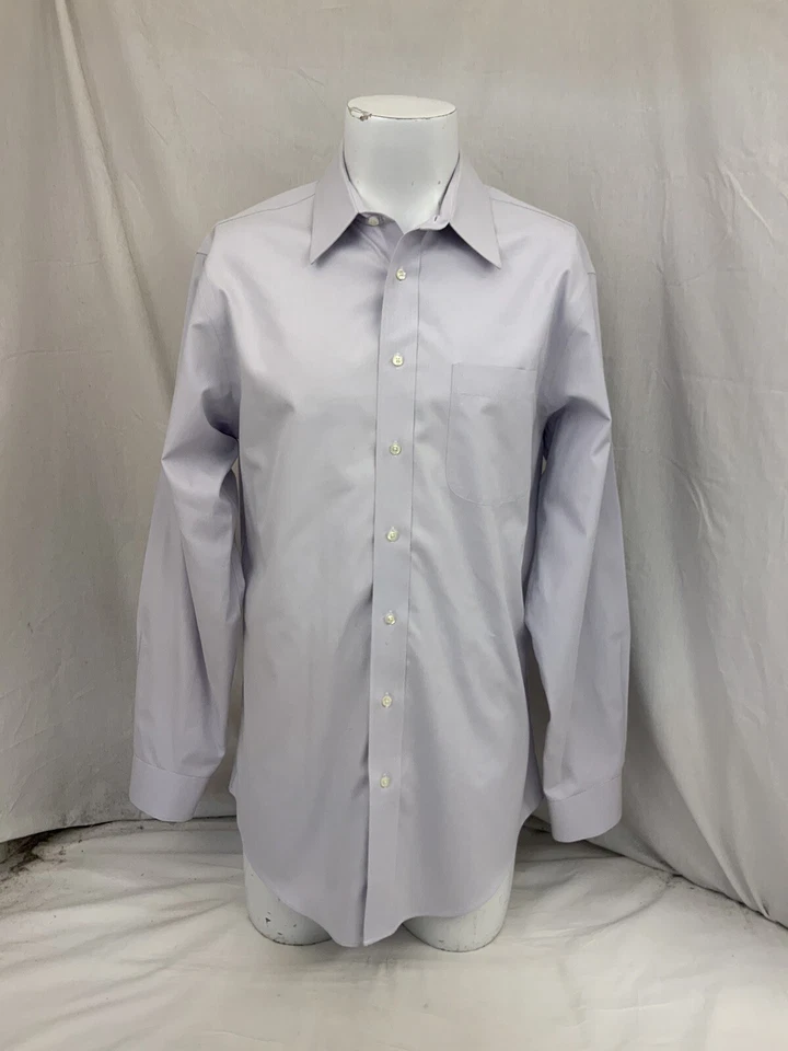 Jos A Bank Dress Shirt 16 35 Purple 100% Cotton Tailored Fit YGI O2-312 - Image 2 of 4