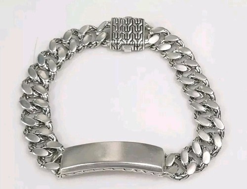 John Hardy Sterling Silver 925 Curb Link Men's 8' 10mm ID Bracelet  - Picture 4 of 24