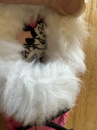 Minnie Mouse 5/6 Toddler Fuzzy Disney Bow Slippers Pink Sparkly Girls Kids NEW - Picture 2 of 9