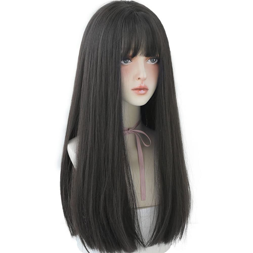 22 Inches Long Hair Wig for Women Black Synthetic Hair Natural Long Straight Wig - Bild 12 von 12